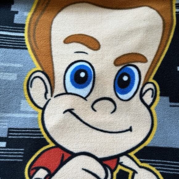 Vtg Y2K Jimmy Neutron Nickelodeon Plush Blanket RARE Mid 2000s Fleece Bedding - Picture 3 of 3